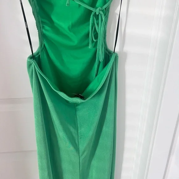 Elegant Green Sleeveless Maxi Open Back Dress Size Large - Picture 5 of 11